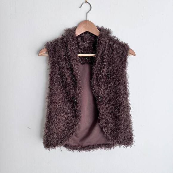 Y2k brown fluffy vest clasp - Picture 1 of 5